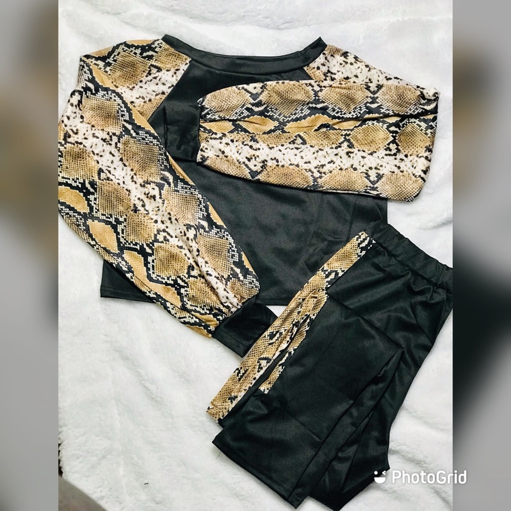 2pc Animal Print Pant Set